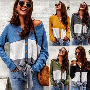 Imported Sweaters - 🌺GRAY Tie Front Knit Cardigan🌺 Imported Sweaters - 🌺GRAY Tie Front Knit Cardigan🌺